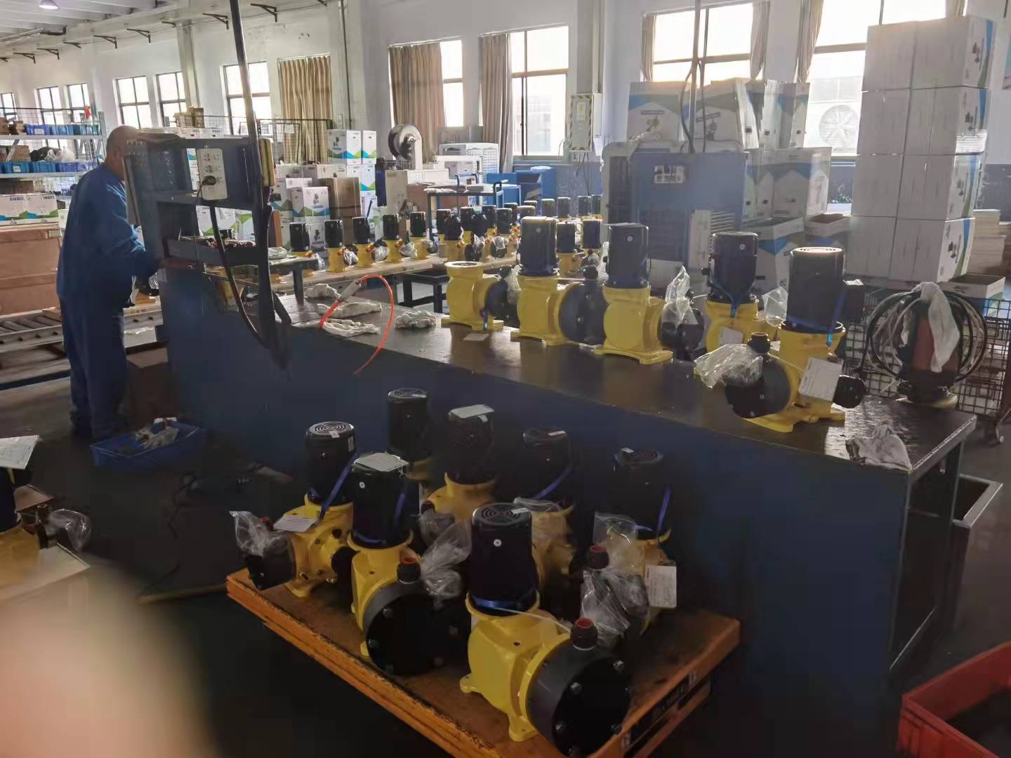 Outdoor chemical plant — mechanical pump piping system installation